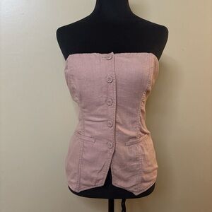 Wild Fable Mauve Tube Top with Button front